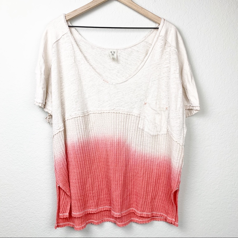 Free People We The Free Coral Linen Ombré Tee M